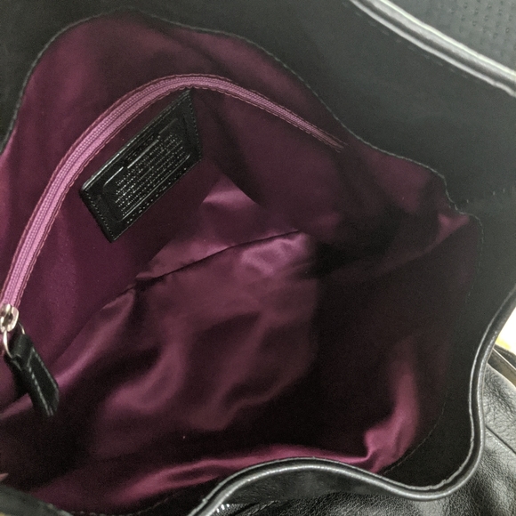 Coach Madison Op Art Black Sateen Small Phoebe Shoulder Bag - Picture 5 of 8